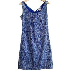 NOUGAT LONDON Sleeveless Mini Dress Floral Paisley Blue Sz 2
